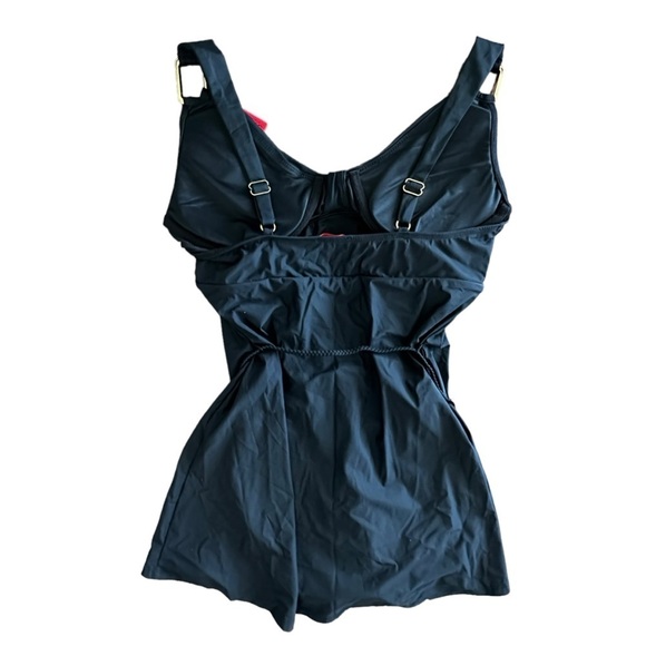 NEW SPANX Grecian Goddess Belted Swim Dress in Black Size 12 - Picture 5 of 11
